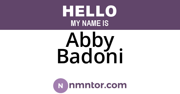 Abby Badoni