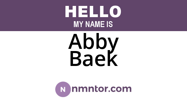 Abby Baek