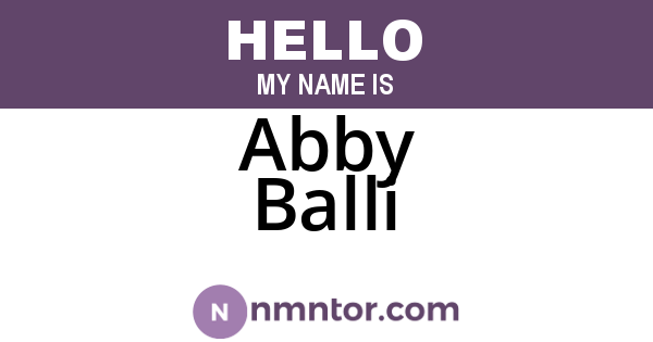 Abby Balli
