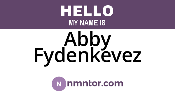 Abby Fydenkevez