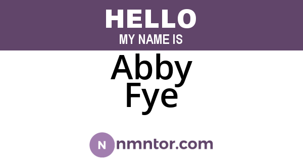 Abby Fye