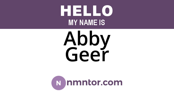 Abby Geer