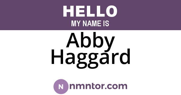 Abby Haggard