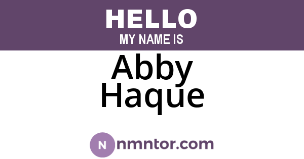Abby Haque