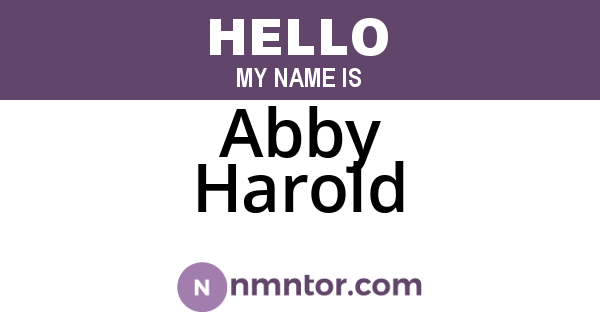 Abby Harold