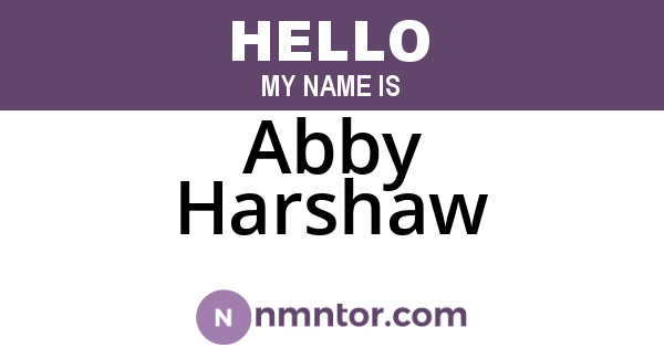 Abby Harshaw