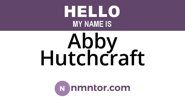 Abby Hutchcraft