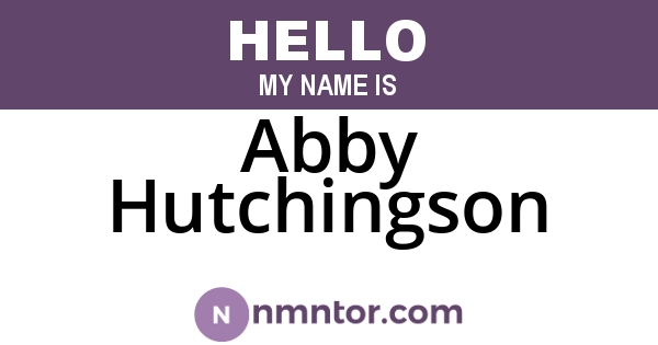 Abby Hutchingson