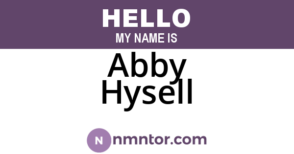Abby Hysell