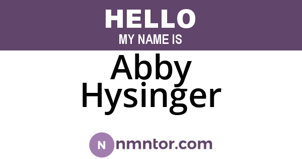 Abby Hysinger