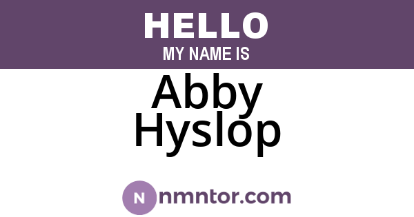 Abby Hyslop
