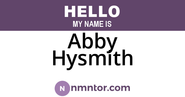 Abby Hysmith
