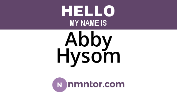 Abby Hysom