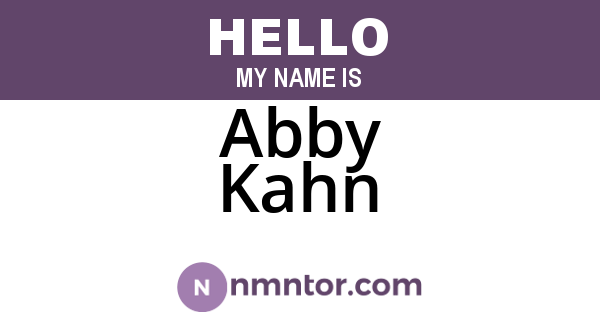 Abby Kahn