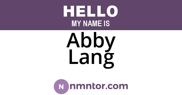Abby Lang