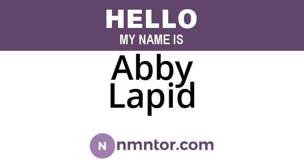 Abby Lapid