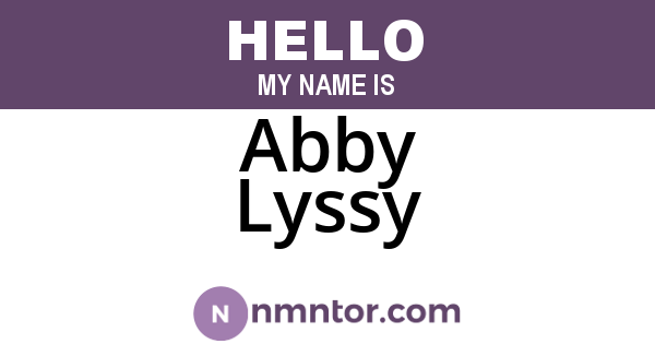 Abby Lyssy