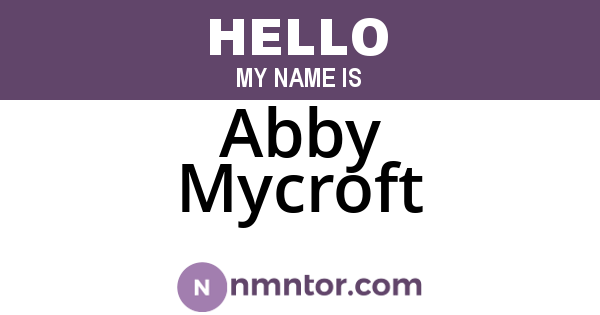 Abby Mycroft