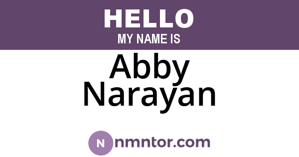 Abby Narayan