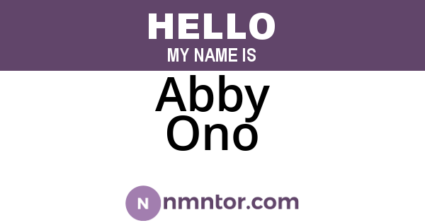 Abby Ono