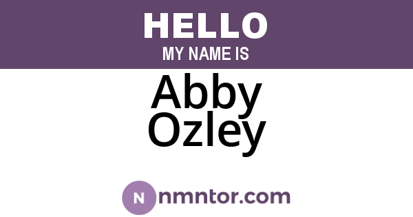 Abby Ozley