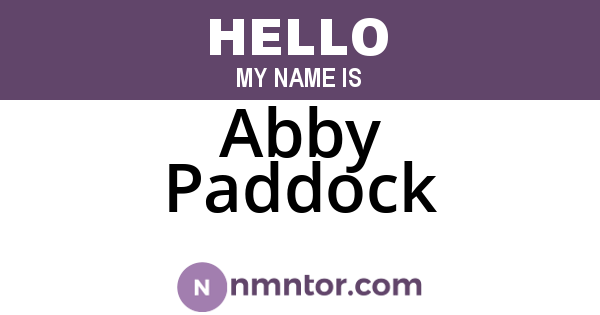 Abby Paddock