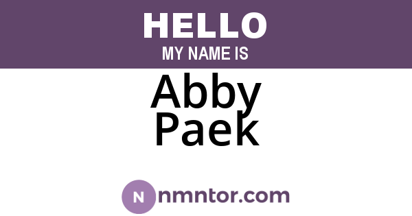 Abby Paek