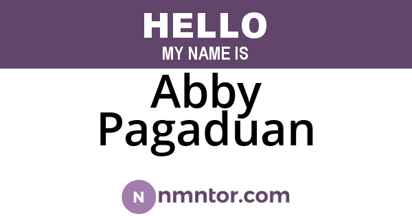 Abby Pagaduan