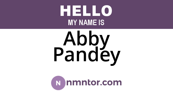 Abby Pandey