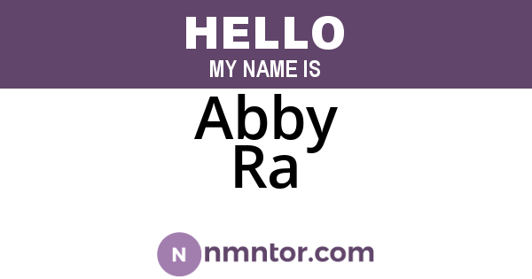 Abby Ra