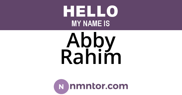 Abby Rahim