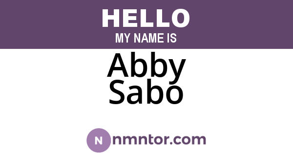 Abby Sabo