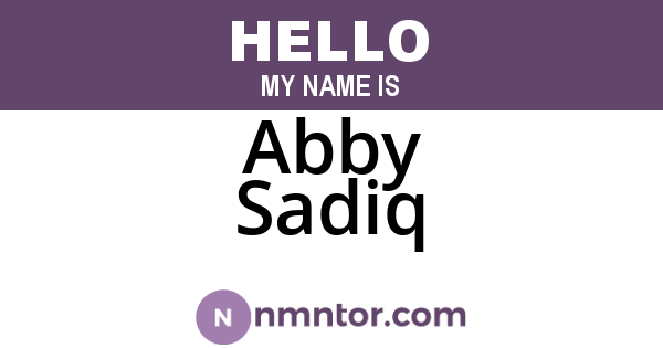 Abby Sadiq