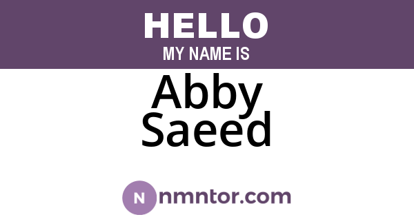 Abby Saeed