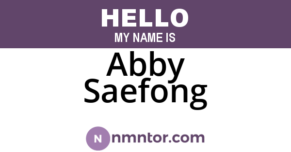 Abby Saefong