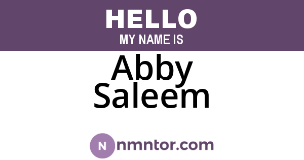 Abby Saleem