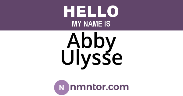 Abby Ulysse