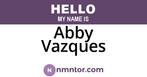 Abby Vazques