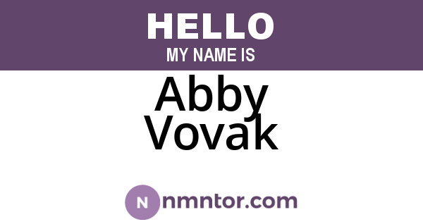 Abby Vovak