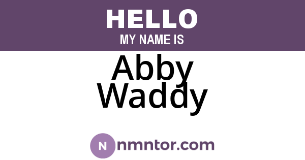 Abby Waddy