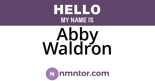 Abby Waldron