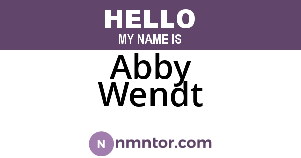 Abby Wendt