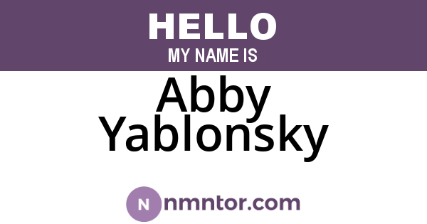 Abby Yablonsky
