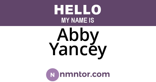 Abby Yancey