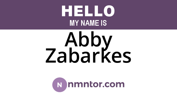 Abby Zabarkes