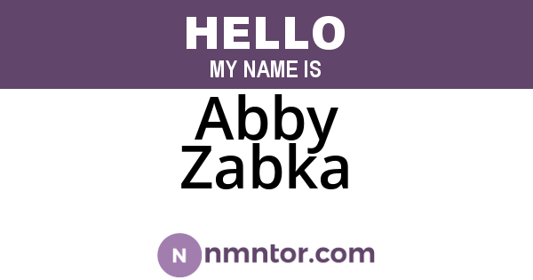 Abby Zabka