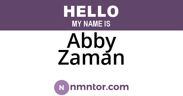 Abby Zaman