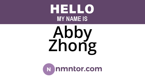 Abby Zhong