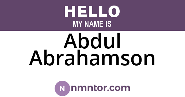 Abdul Abrahamson