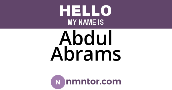 Abdul Abrams